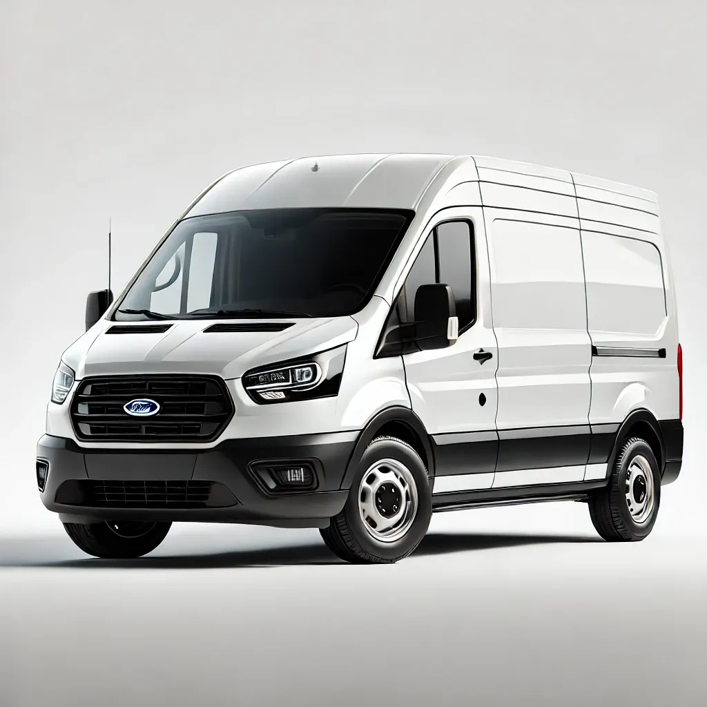 Weißer Ford Transit Transporter
